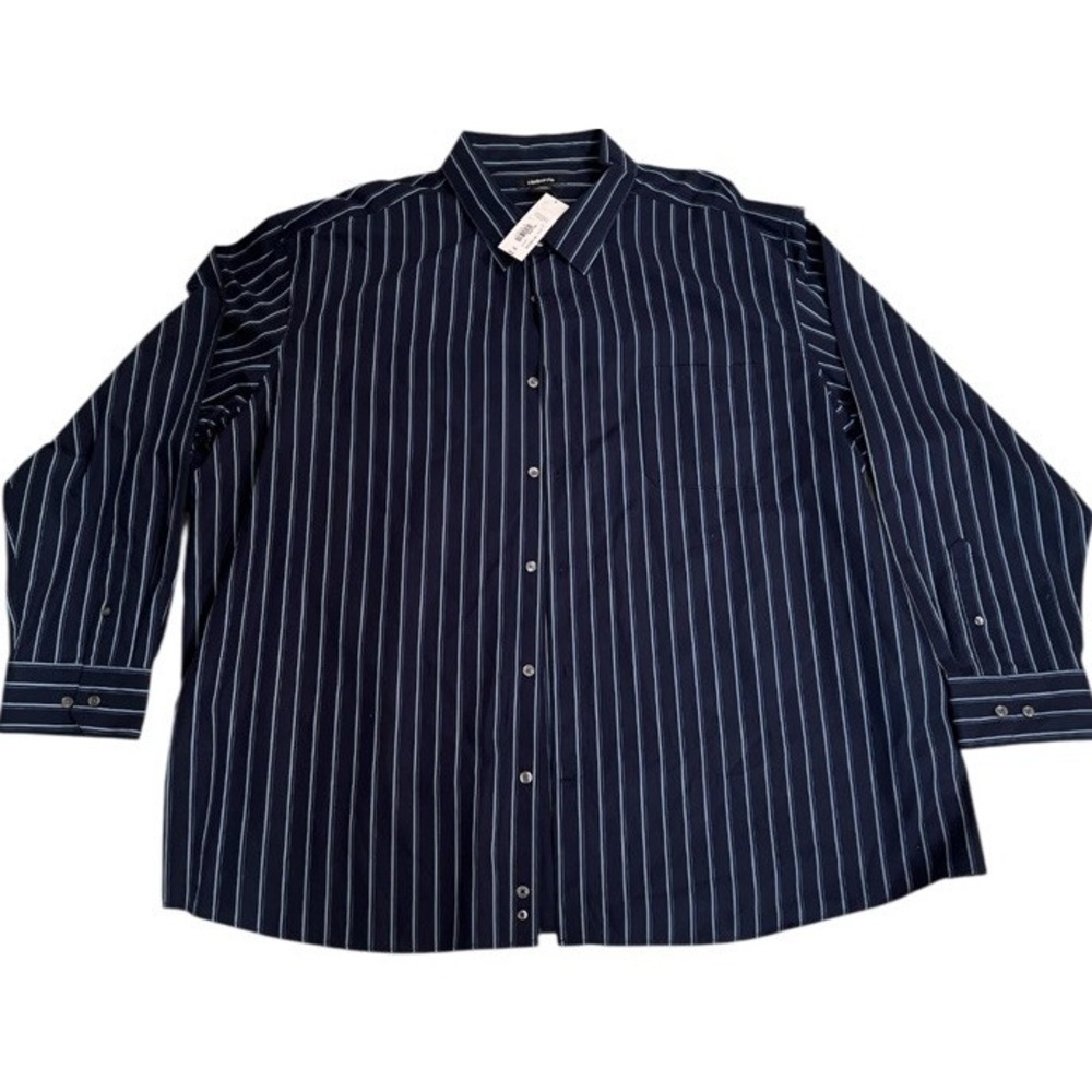 Claiborne Button Down Shirt Long Sleeve Blue Men's Size 4XL Cotton